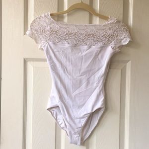 So Danca White Lace Leotard size S